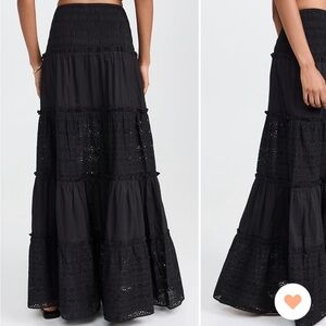 Playa lucila Elegant Black Maxi Skirt
